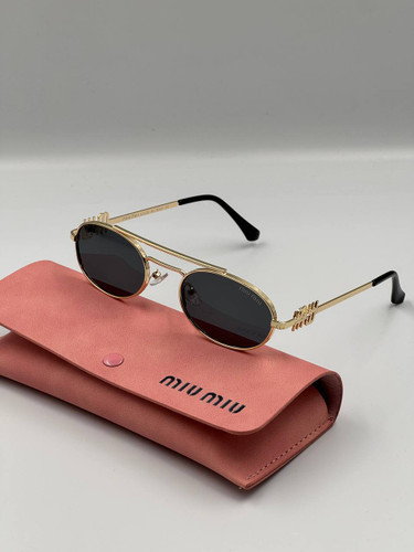 میو میو پلدار طلایی شیشه دودی